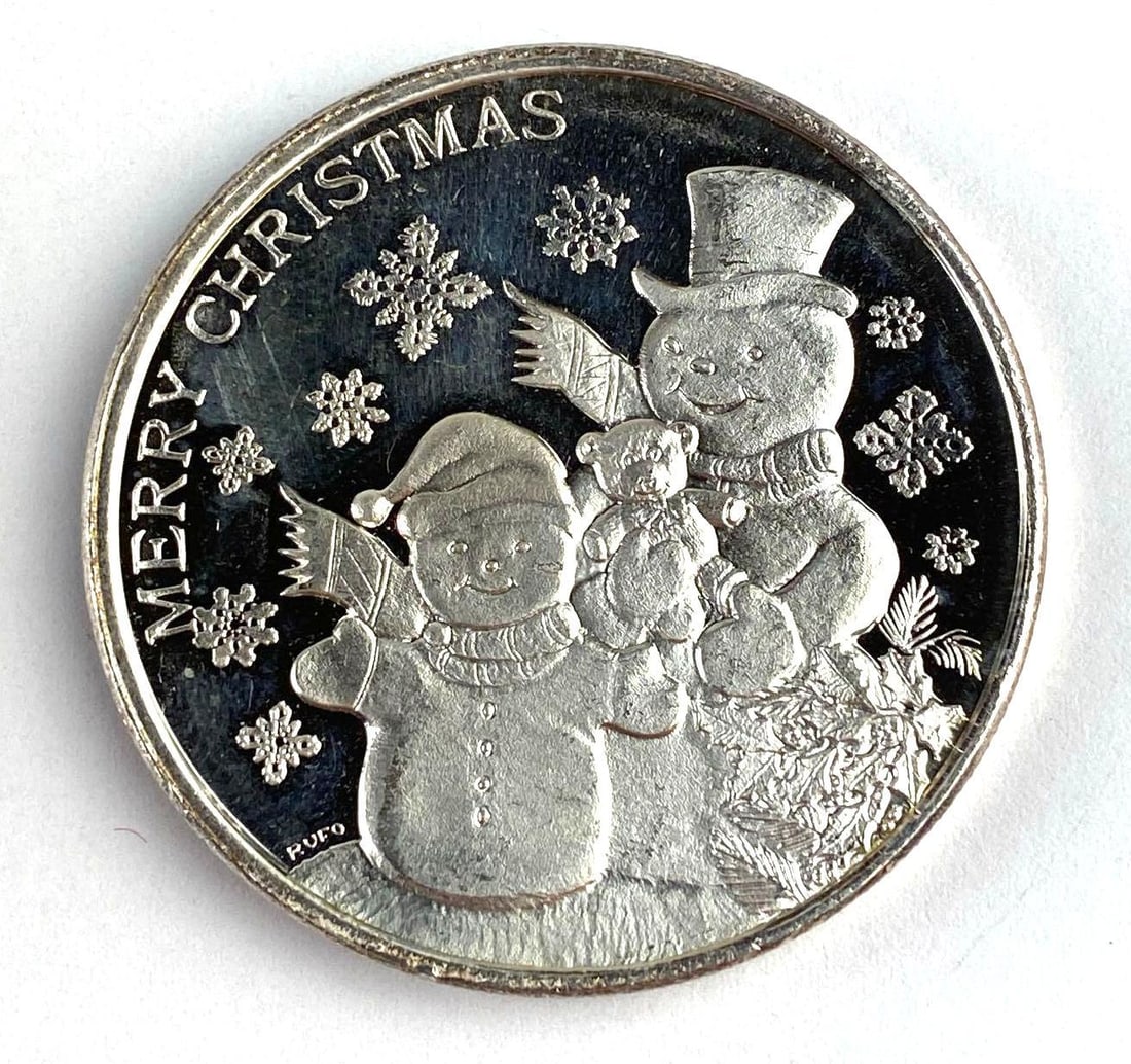 2014 Season Greetings 1 Oz .999 Fine Silver Christmas Round: 2014 Season Greetings 1 Oz .999 Fine Silver Christmas Round