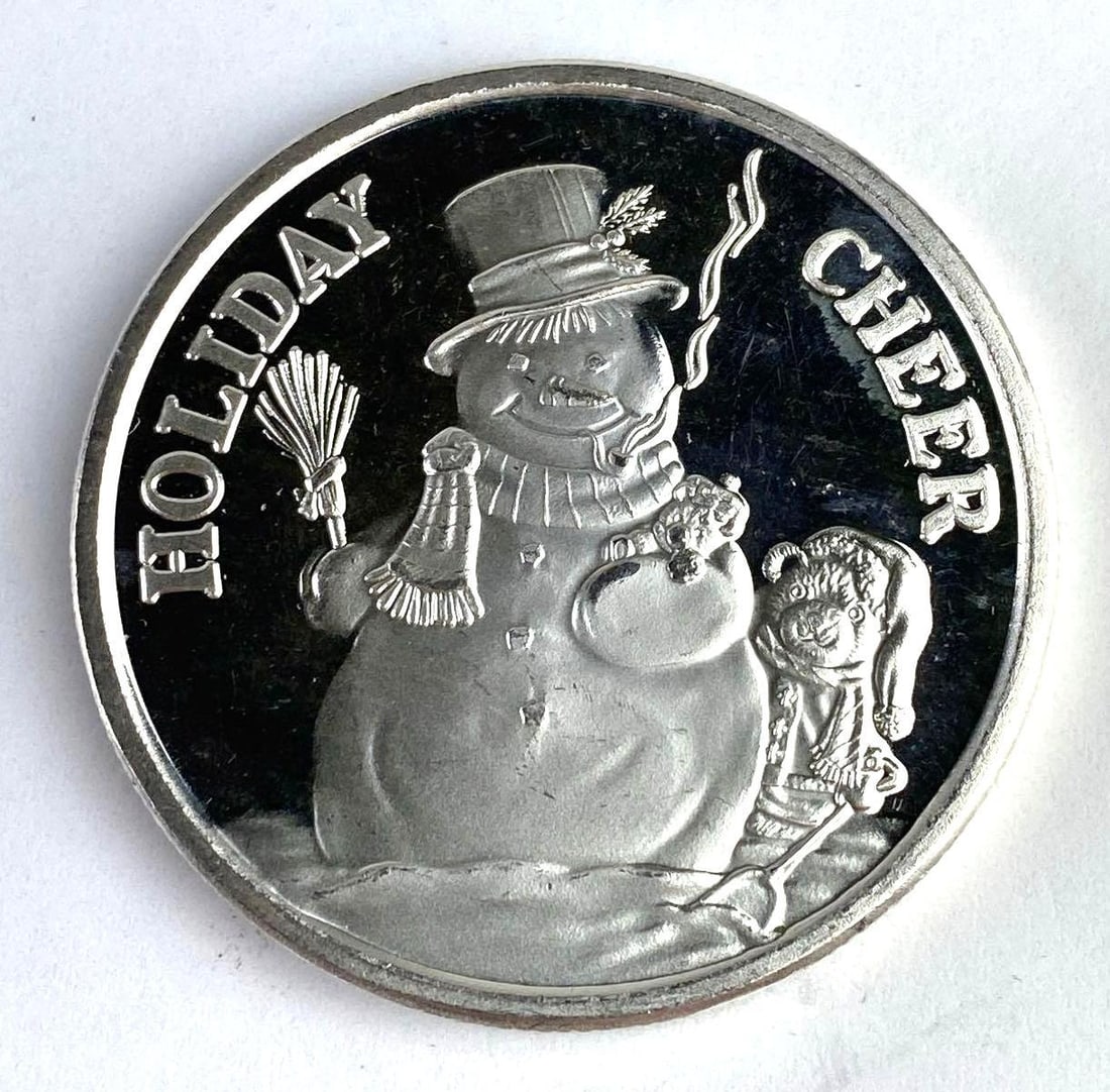 2015 Snowman 1 Oz .999 Fine Silver Christmas Round (1 of 2)
