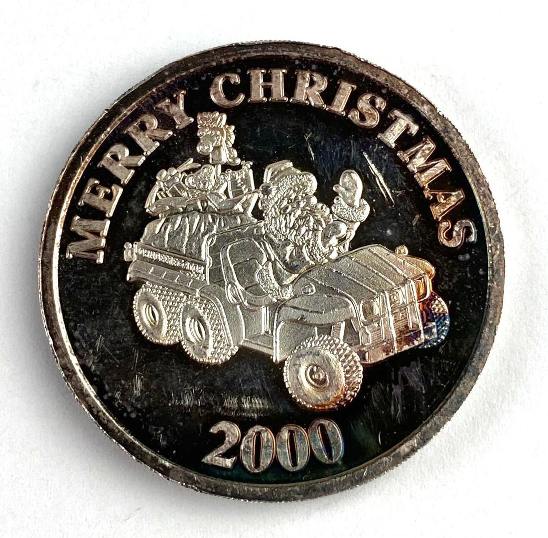 2000 Christmas 1 Oz .999 Fine Silver Round: 2000 Christmas 1 Oz .999 Fine Silver Round