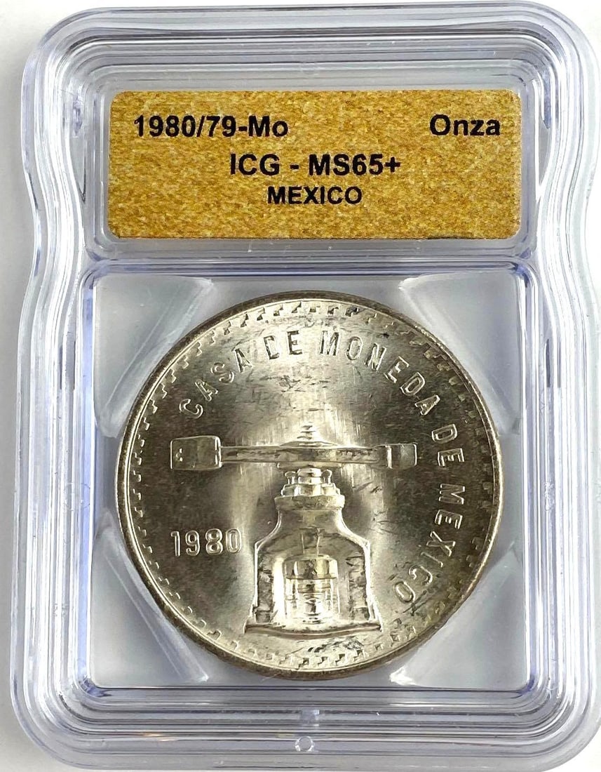 1980 Mexico Balance Scale 1 Onza 1 Oz Silver round ICG MS65+ (1 of 2)