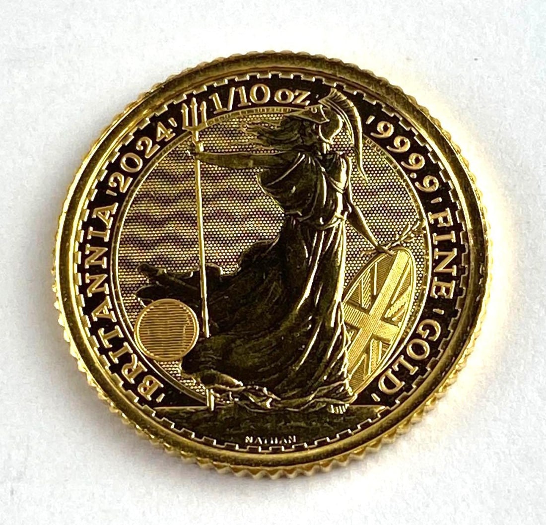 2024 Britannia 1/10 Oz .9999 Fine Gold Charles Round: 2024 Britannia 1/10 Oz .9999 Fine Gold Charles Round