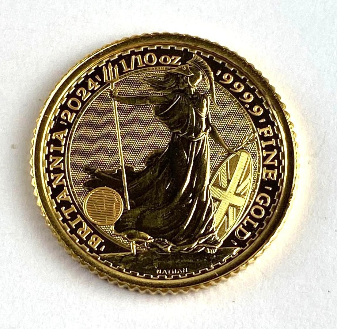 2024 Britannia 1/10 Oz .9999 Fine Gold Charles Round: 2024 Britannia 1/10 Oz .9999 Fine Gold Charles Round