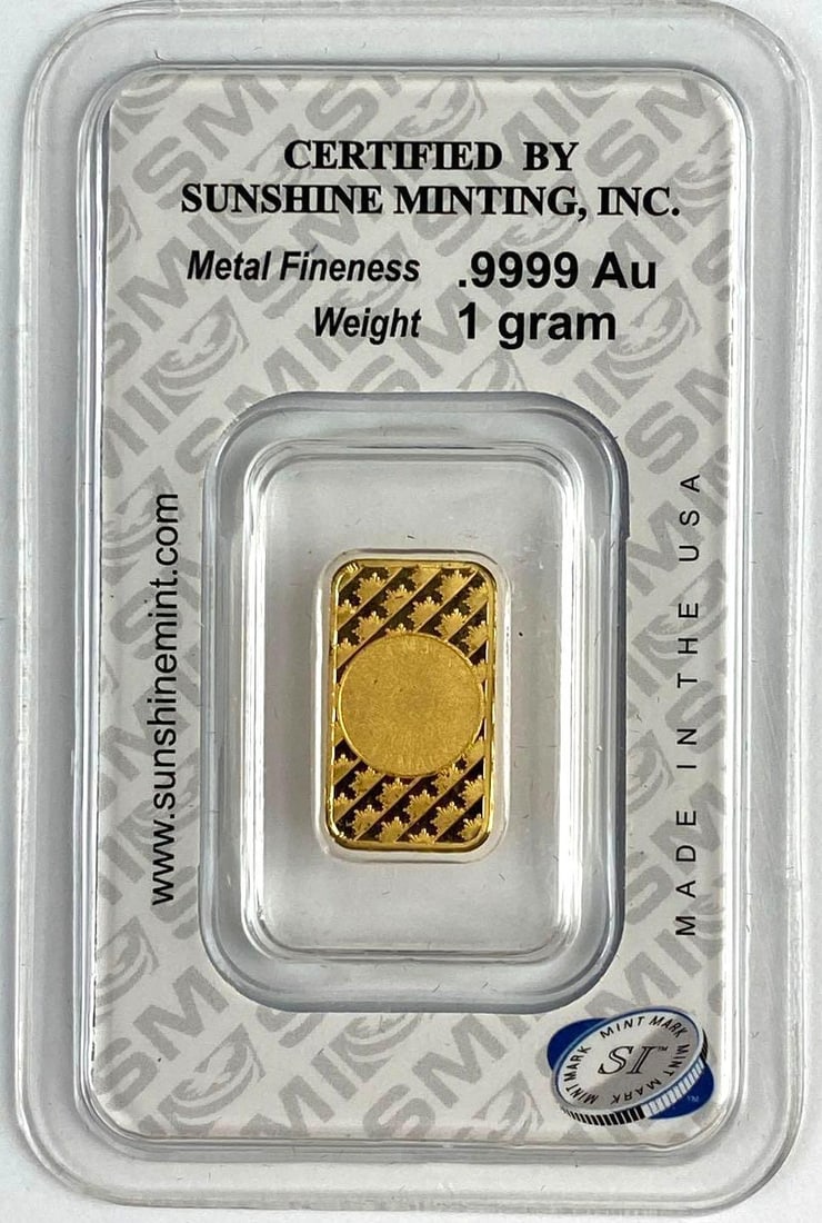 Sunshine Minting 1g .9999 Gold Piece (1 of 2)