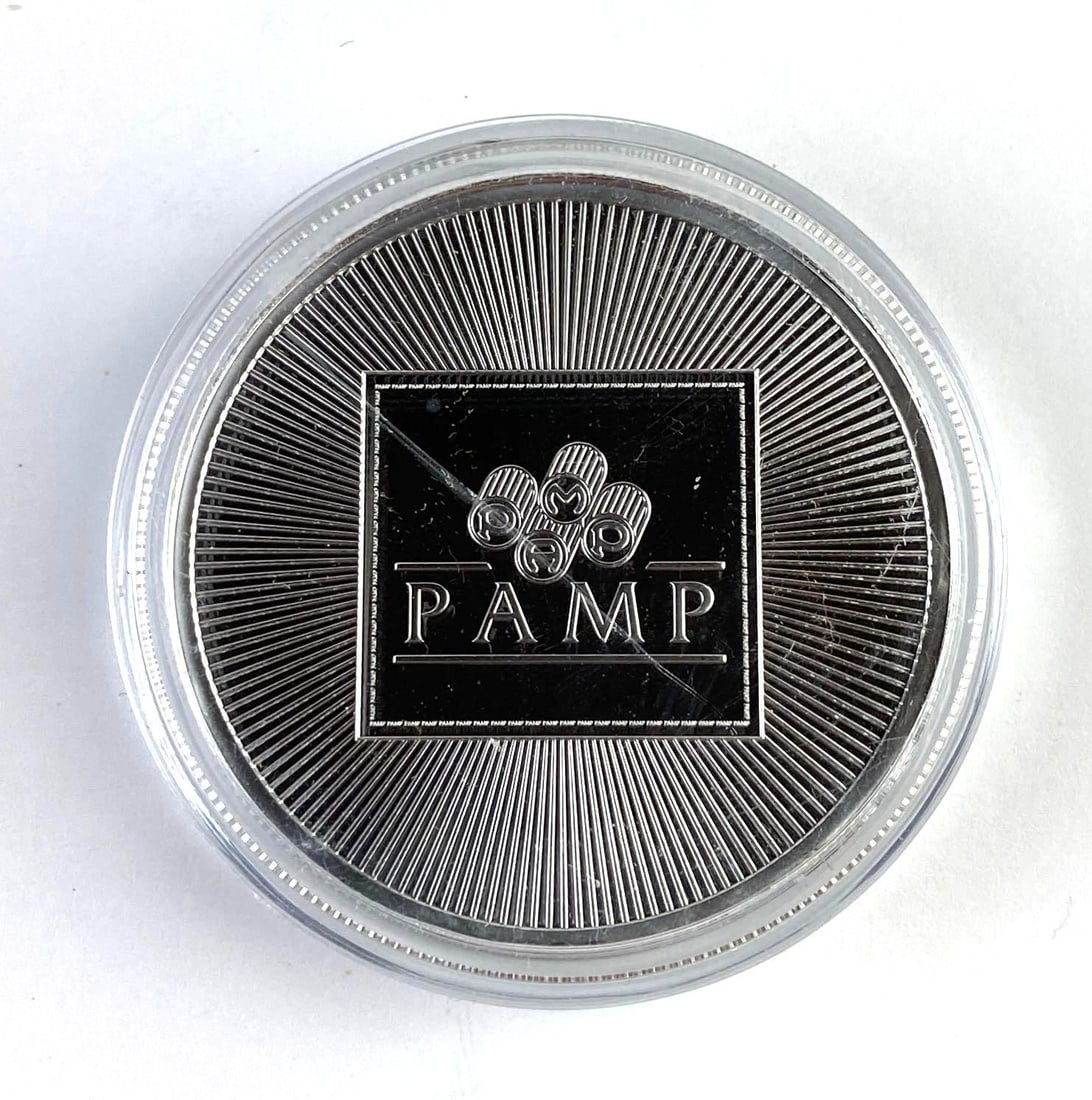 Suisse Pamp 1 Oz .999 Fine Silver Round: Suisse Pamp 1 Oz .999 Fine Silver Round