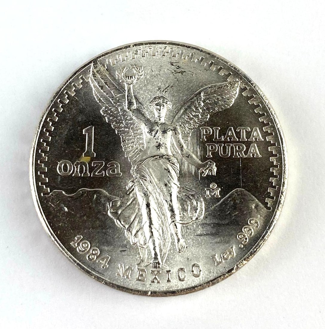 1984 Mexico Libertad 1 Onza 1 Oz .999 Fine Silver Round: 1984 Mexico Libertad 1 Onza 1 Oz .999 Fine Silver Round