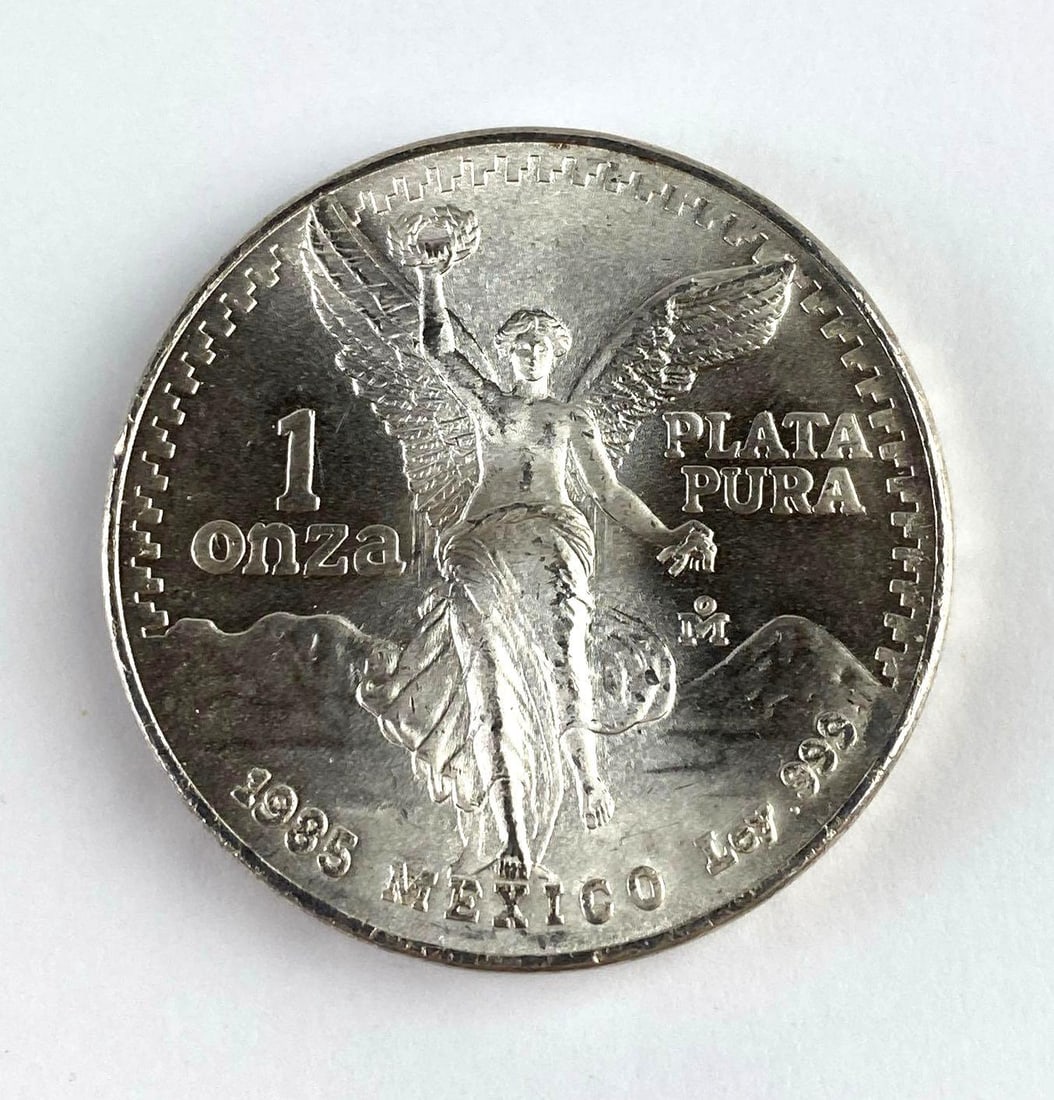 1985 Mexico Libertad 1 Onza 1 Oz .999 Fine Silver Round: 1985 Mexico Libertad 1 Onza 1 Oz .999 Fine Silver Round