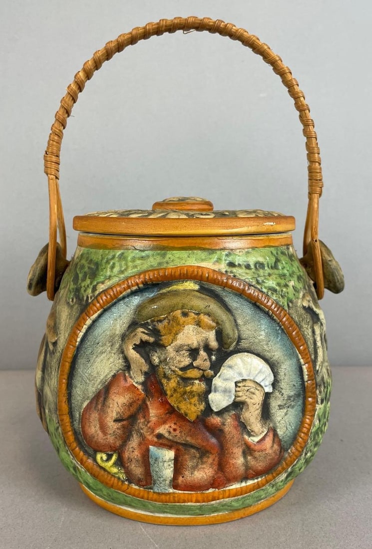 German Figural Porcelain Biscuit Jar (1 of 6)