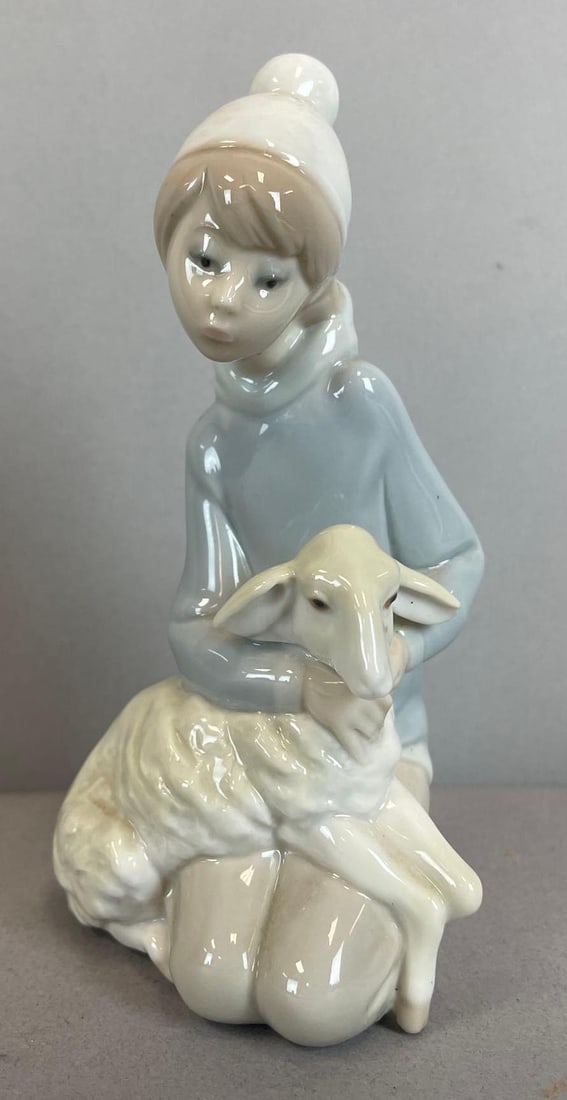 Lladro Shepherd Boy with LambPorcelain Figurine: Measures 5 3/4"