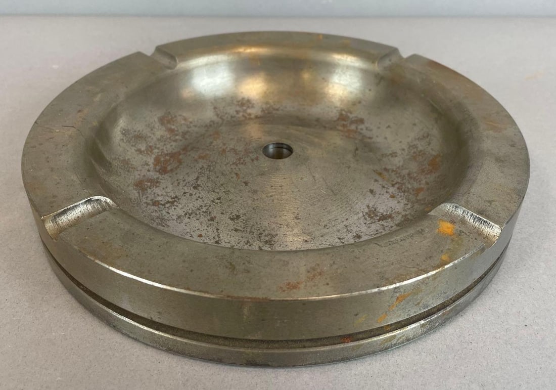 WW2 Metal Trench Art Ashtray: Measures 1 1/4" x 9"
