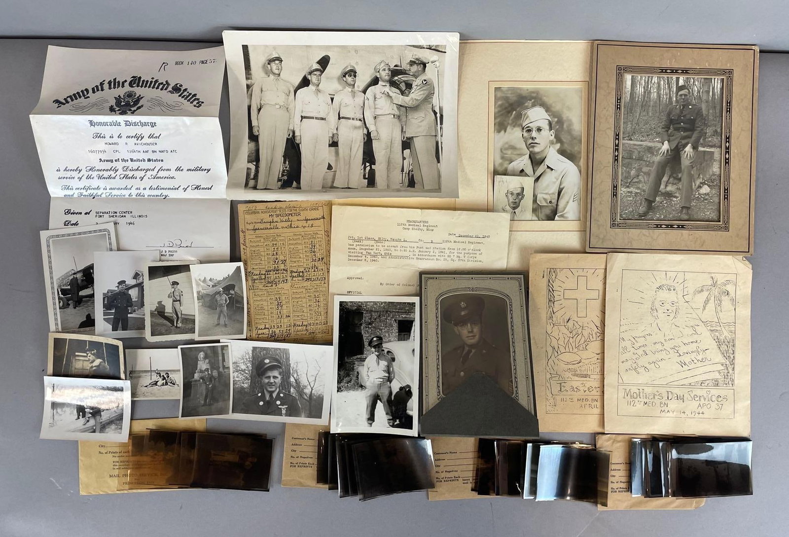 Group of WW2 Soldier Photos and More (1 of 3)