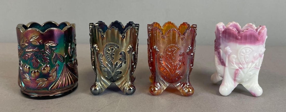 Group of Vintage Carnival Glass Toothpick Holders (1 of 3)