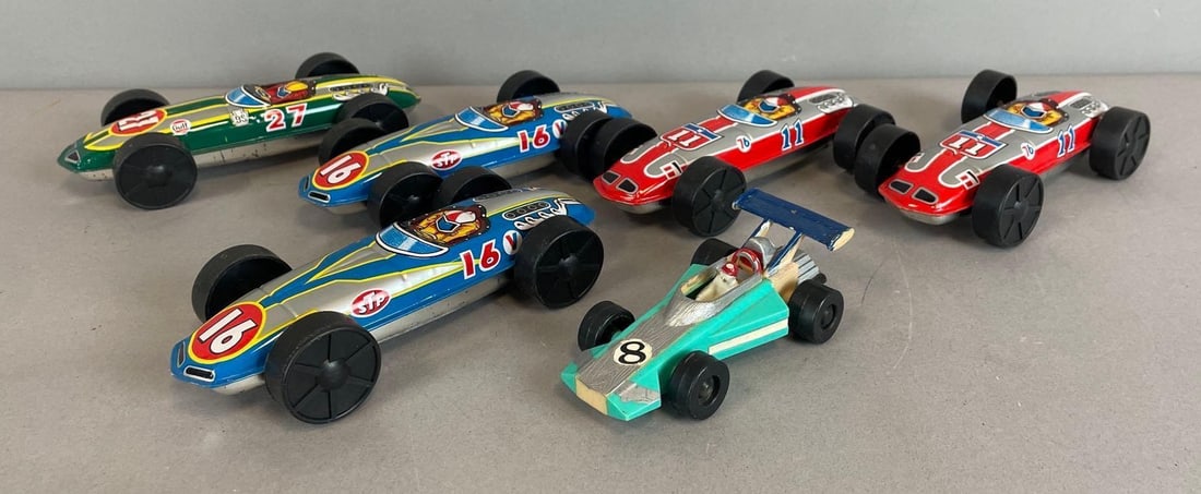 Group of Modern Tin Litho Race Cars (1 of 3)