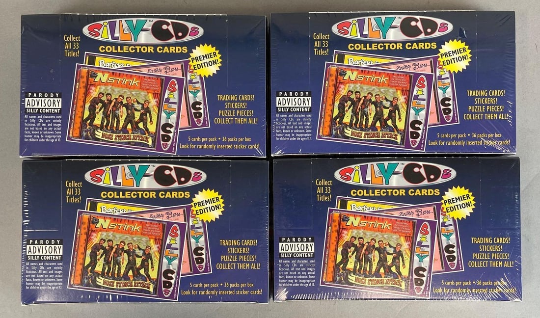 Group of 2001 Silly CDs Collector Card Pack Boxes: Sealed original packaging