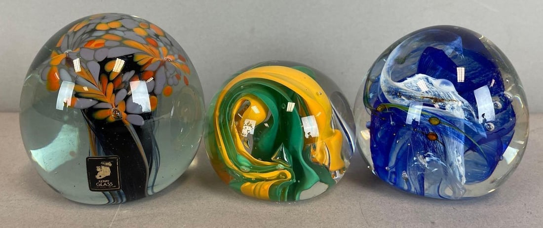 Group of 3 Blown Glass Paperweights (1 of 4)