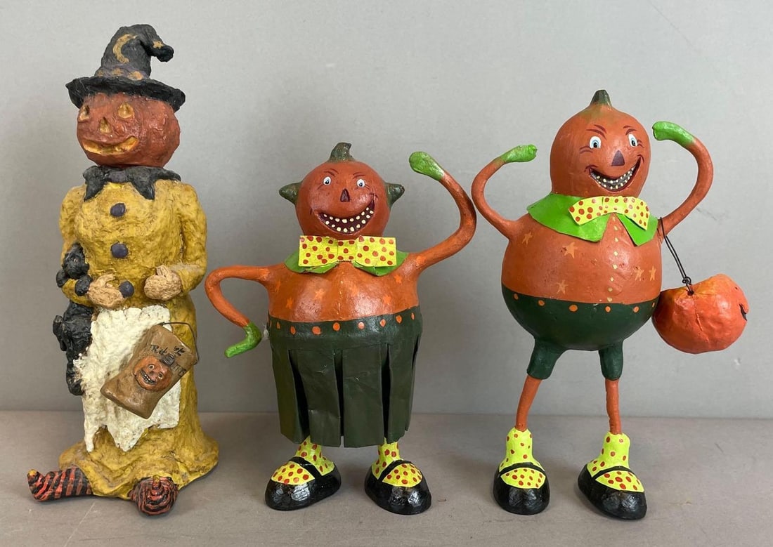 Group of Paper Mache / Wood Halloween Figures (1 of 4)