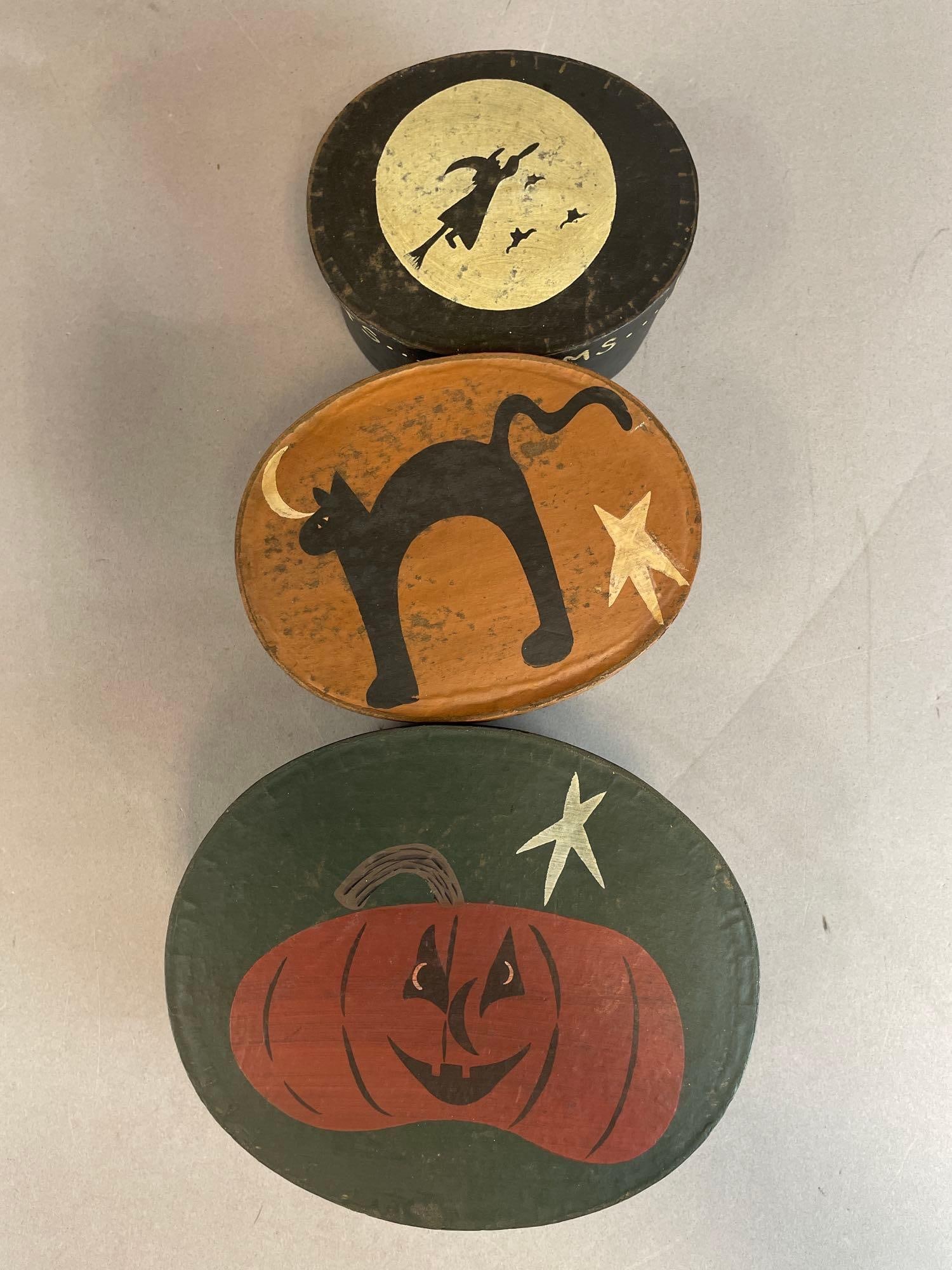 Group of Painted Halloween Stackable Boxes - 2