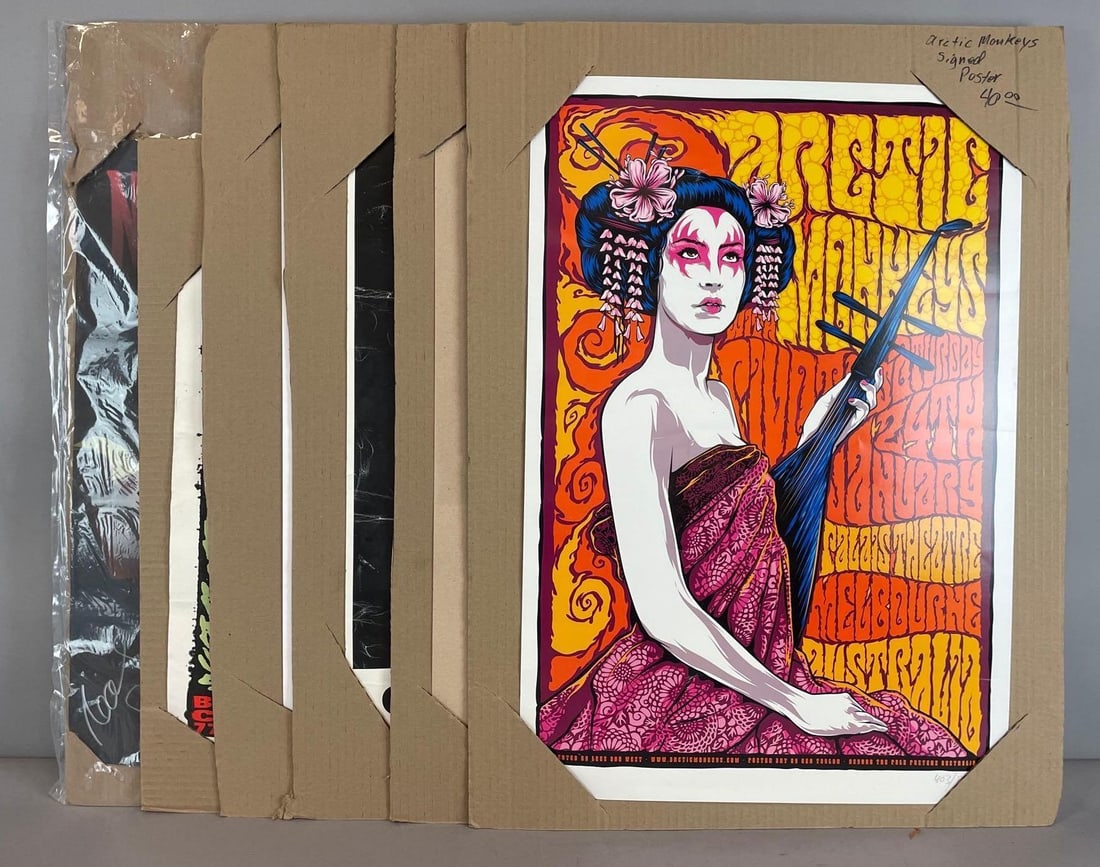 Group of Limited Edition Concert Posters: Includes The Who with Pearl Jam, Noah Cyrus signed poster, some artist signed and numbered, largest measures 27" x 18 1/4"