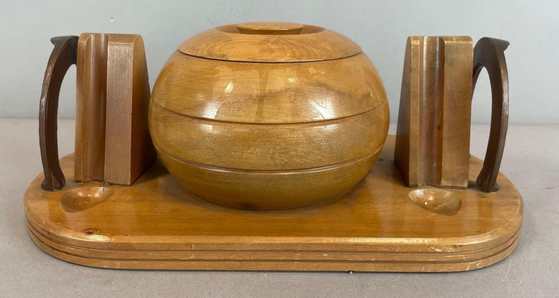 Vintage Wood Cigar Humidor Set (1 of 3)