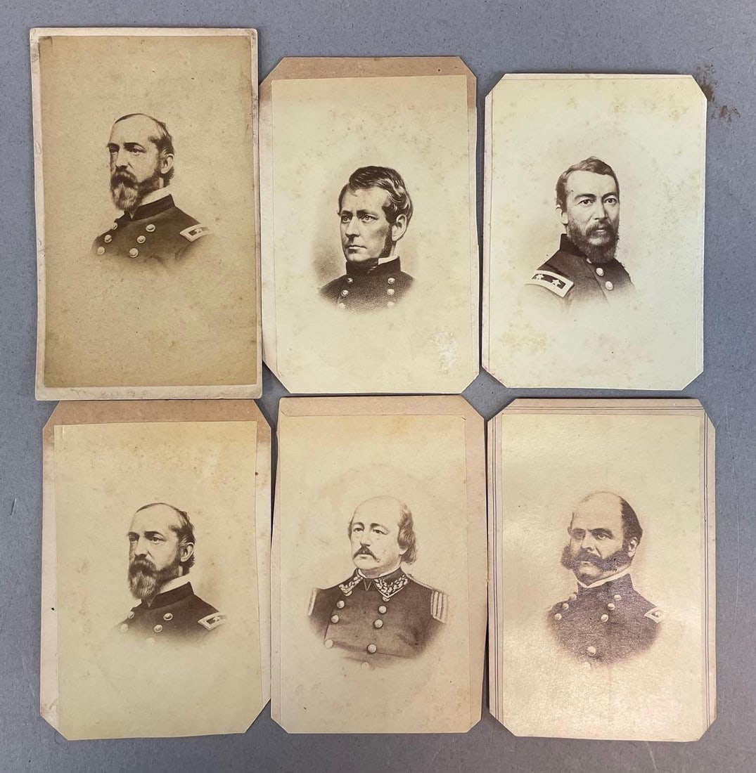 Group of Civil War General CDVs: Includes Meade, Sheridan, burnside