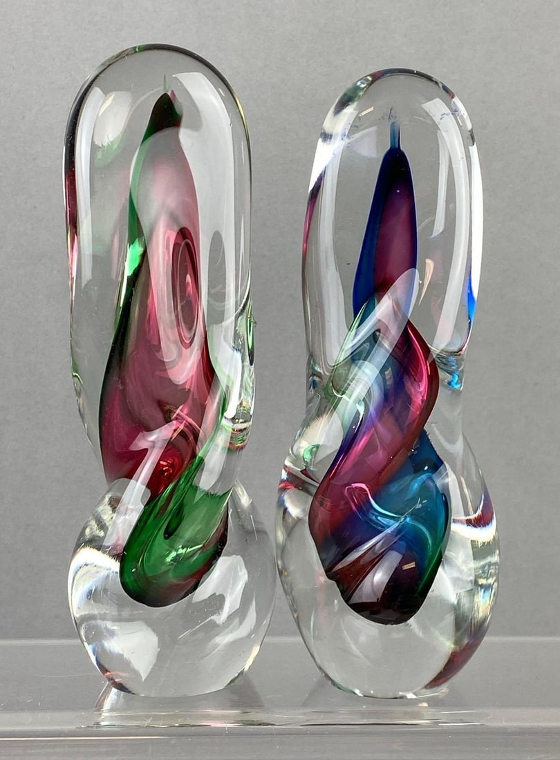 Group of 2 Colored Glass Artwork (1 of 2)