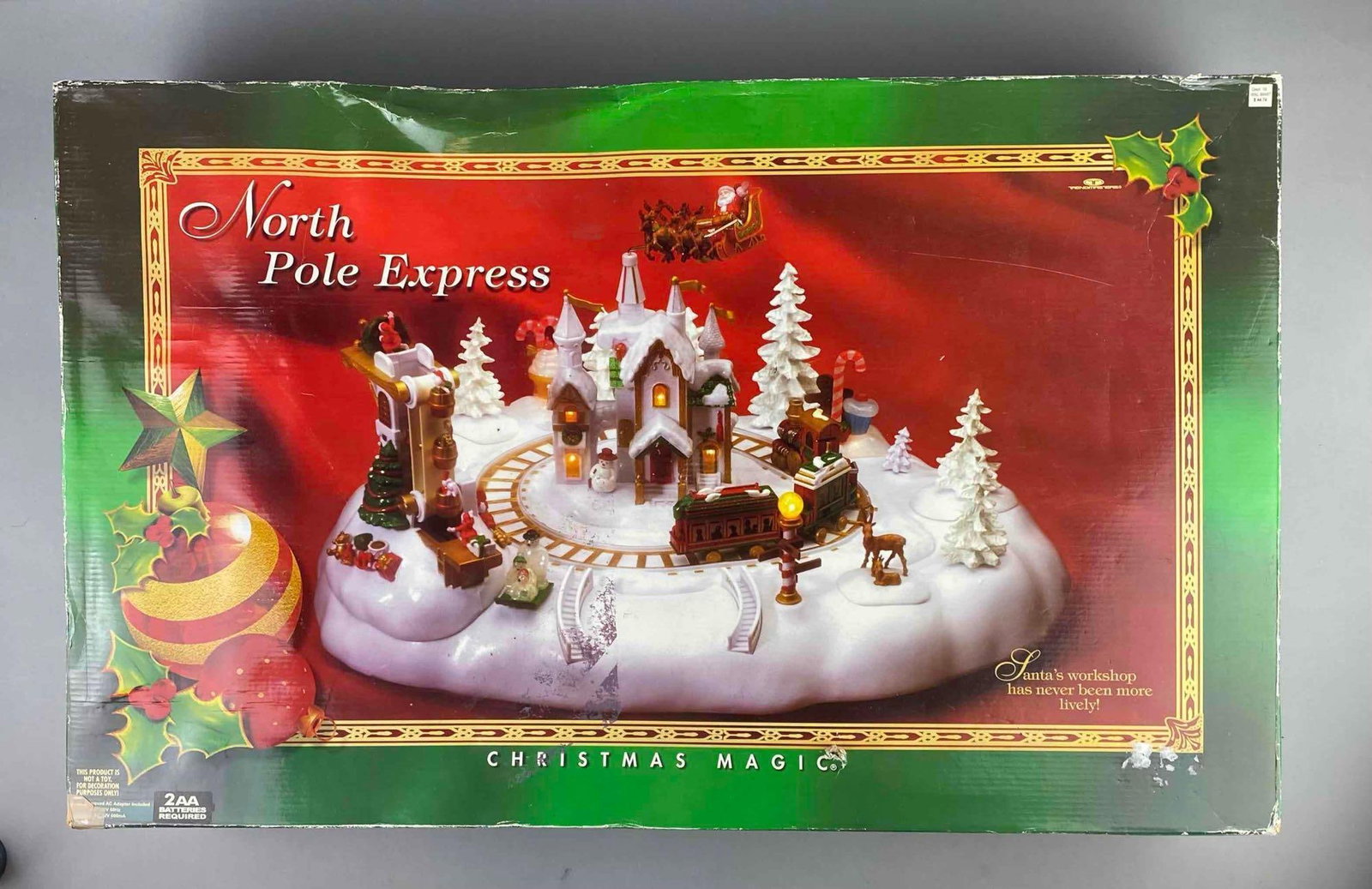 Vintage 1998 North Pole Express Christmas Tabletop Display: Like new in original packaging. Measures H 18 x W 5 x L 29 inches