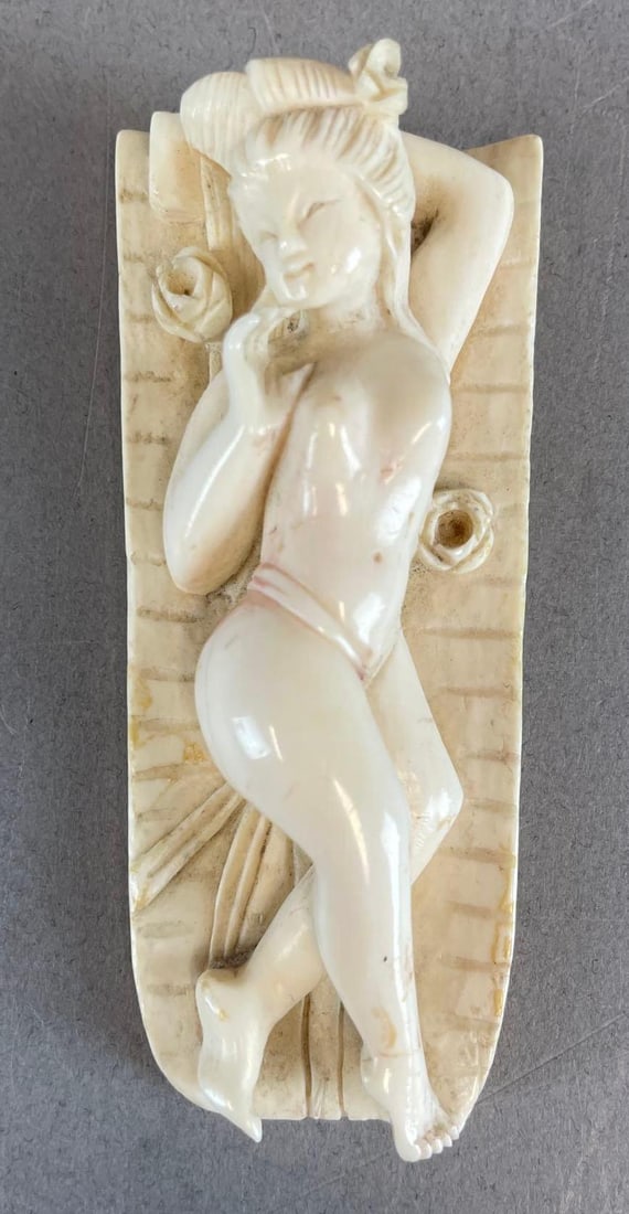 Vintage Carved Bone Chinese Doctors Lady Figurine (1 of 3)