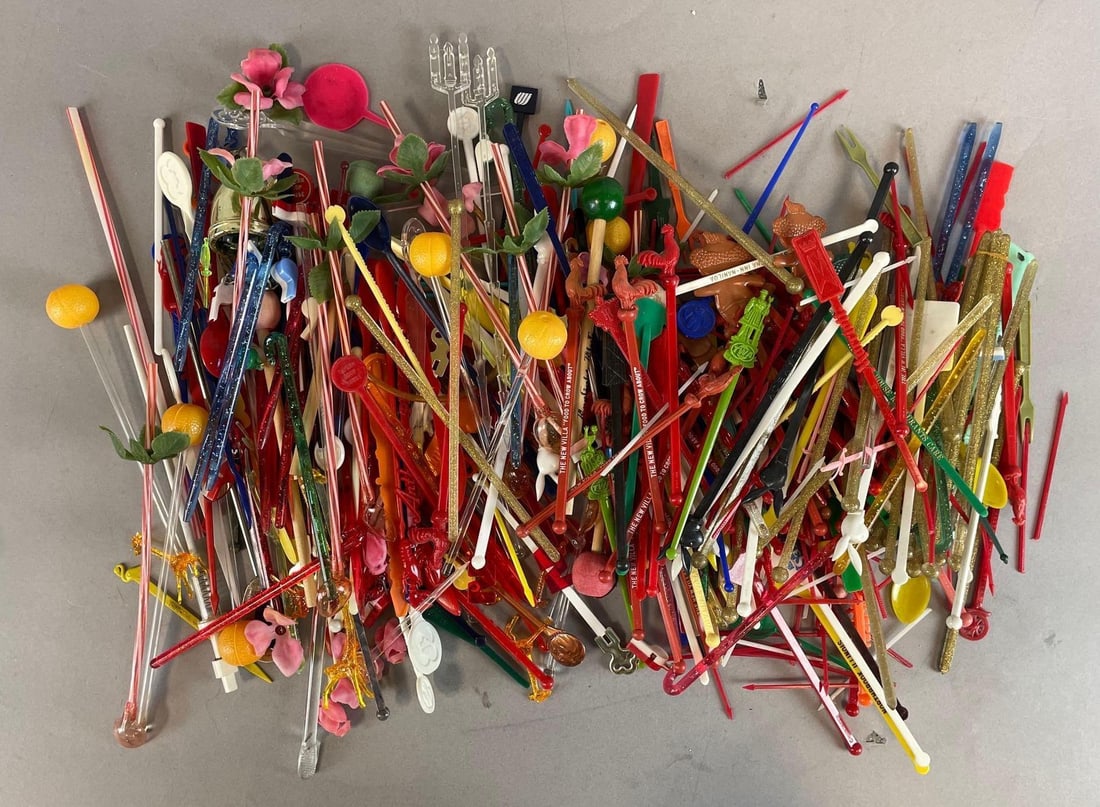 Group of Swizzle Sticks and Cocktail Spears: Includes advertising, playboy club, twa