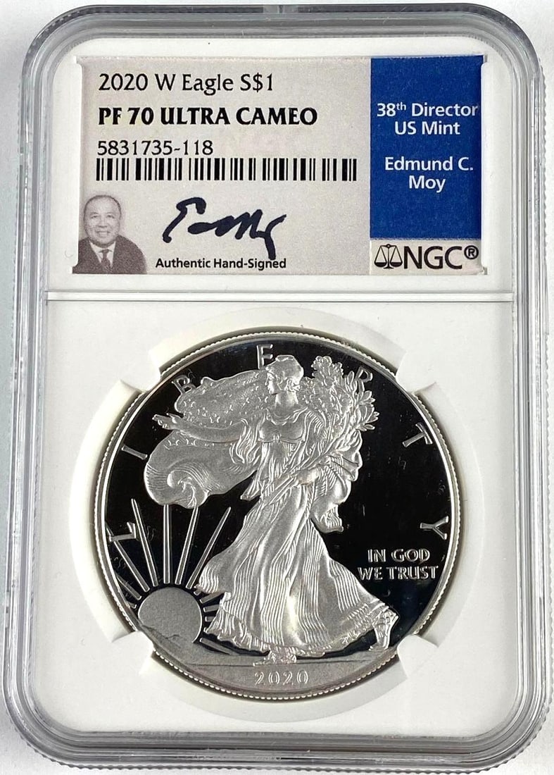 2020 W US 1 Oz American Silver Eagle NGC PF70 Ultra CAMEO: 2020 W US 1 Oz American Silver Eagle NGC PF70 Ultra CAMEO
