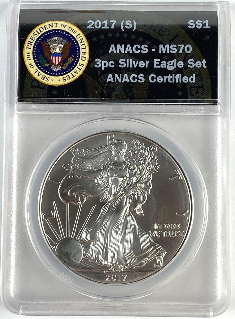2017 S US 1 Oz American Silver Eagle ANACS MS70: 2017 S US 1 Oz American Silver Eagle ANACS MS70