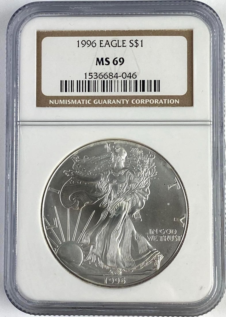 1996 US 1 Oz American Silver Eagle NGC MS69 (1 of 2)
