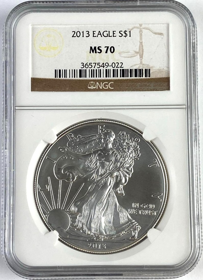 2013 US 1 Oz American Silver Eagle NGC MS70: 2013 US 1 Oz American Silver Eagle NGC MS70