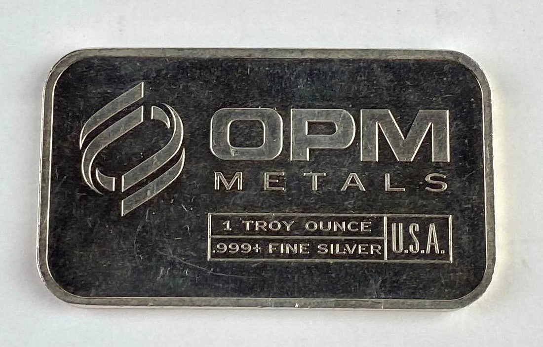OPM Metals 1 Oz .999 Fine Silver Ingot/ Bar: OPM Metals 1 Oz .999 Fine Silver Ingot/ Bar