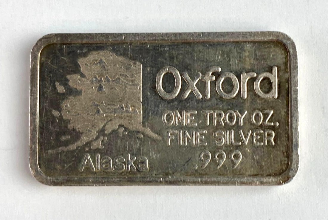 Alaska 1 Oz .999 Fine Silver Oxford Ingot/ Bar (1 of 2)