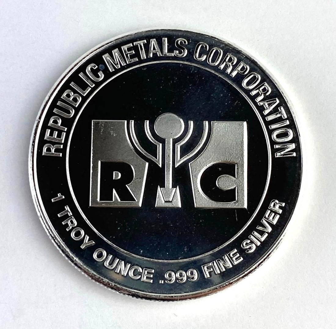 Republic Metals Corps 1 Oz .999 Fine Silver Round: Republic Metals Corps 1 Oz .999 Fine Silver Round