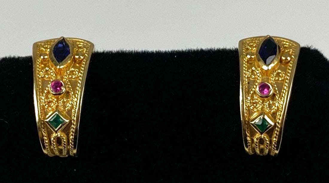 14K Yellow Gold CZ Earrings (1 of 2)