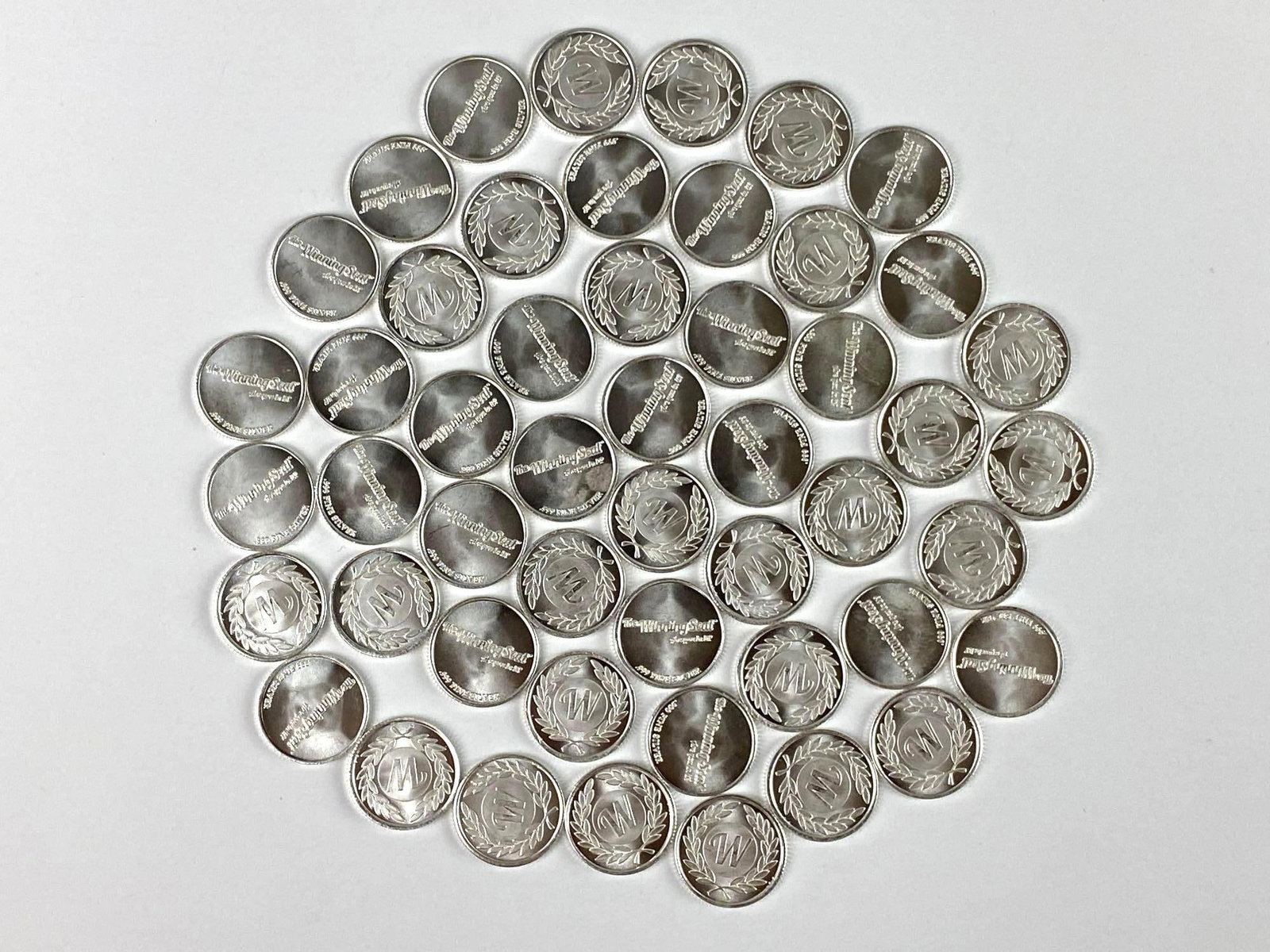 Group of 50 The Winning Seat 1/10 oz .999 Fine Silver Rounds: Group of 50 The Winning Seat 1/10 oz .999 Fine Silver Rounds