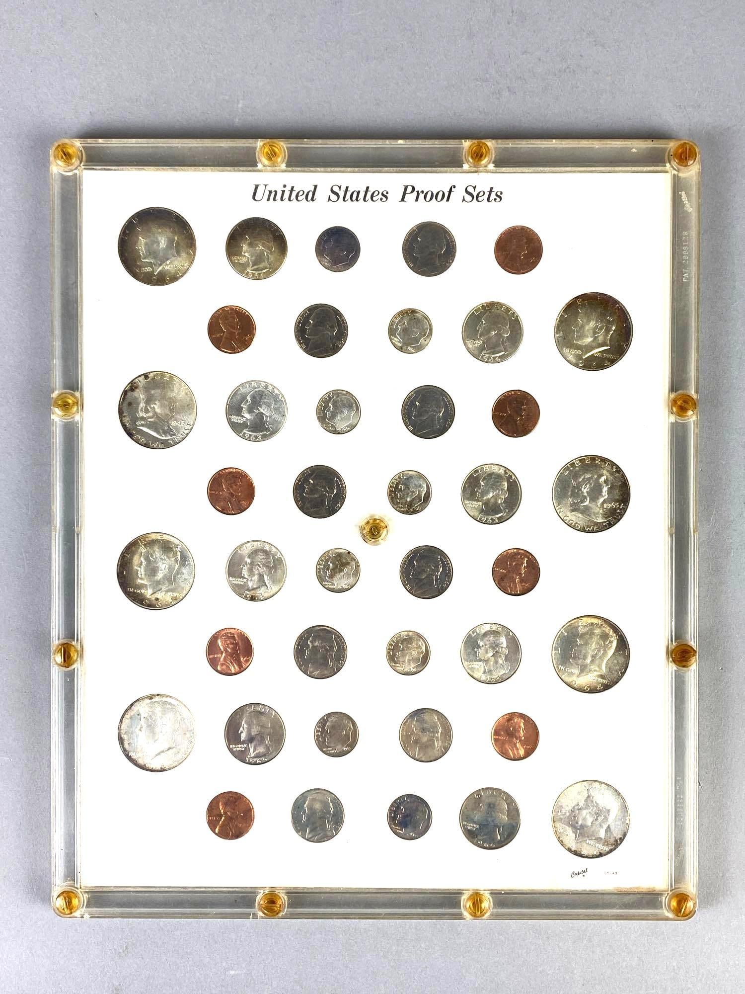 1963-1966 US Proof Sets: Capital CS-40, Measures 12 x 10 inches.