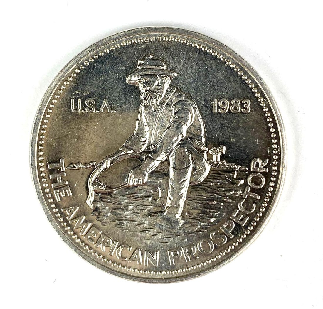 1983 Engelhard The American Prospector 1 oz 999 Fine Silver Round (1 of 2)