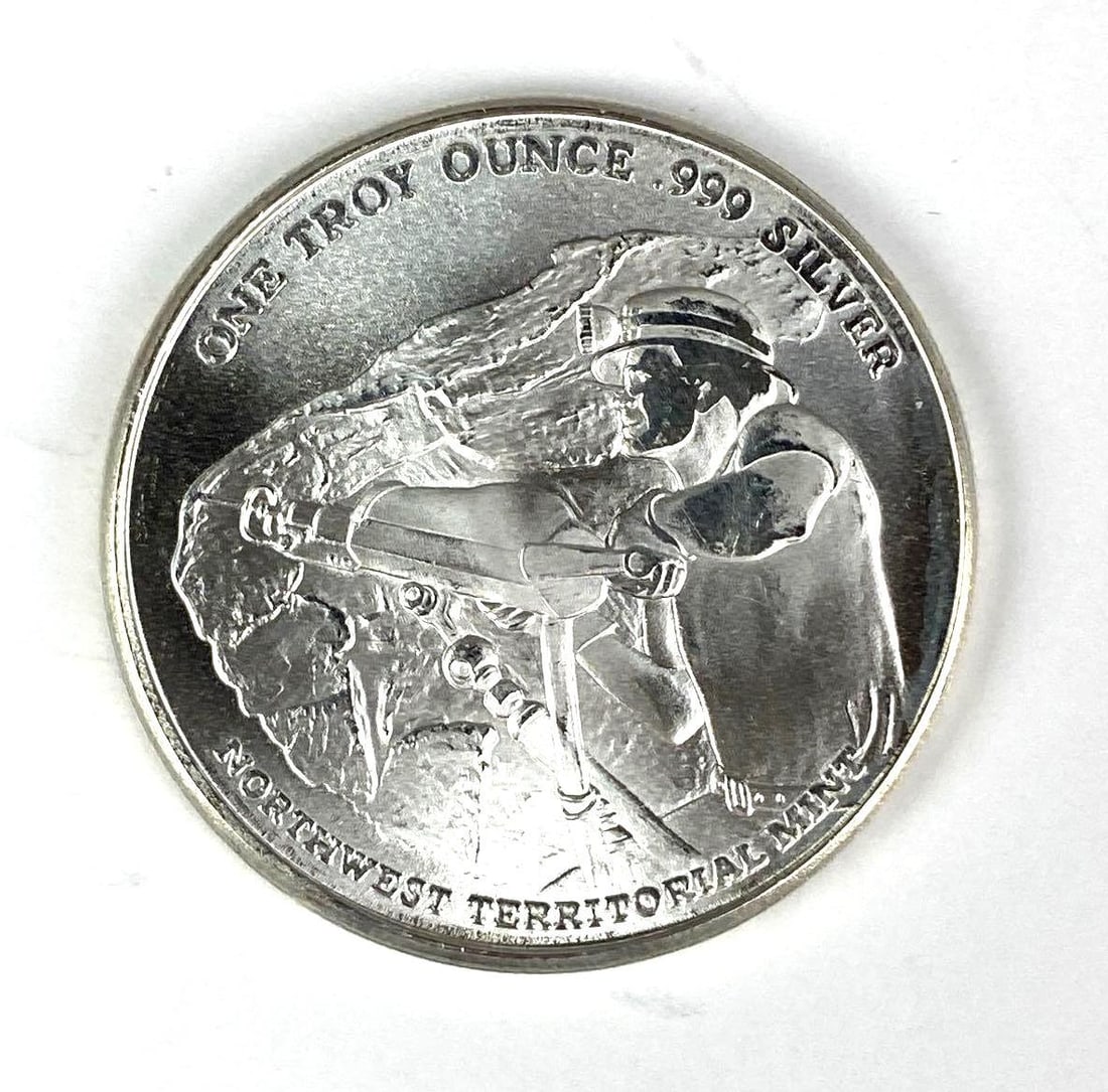 NTM Pan American Silver Corp Miner 1 oz .999 Silver Round (1 of 2)