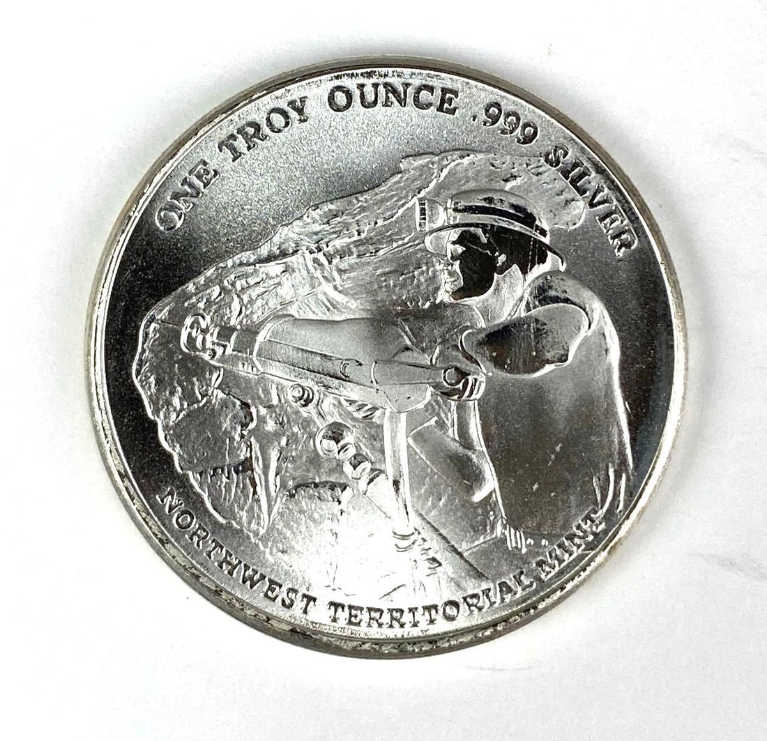 NTM Pan American Silver Corp Miner 1 oz .999 Silver Round: Northwest Territorial Mint Pan American Silver Corp Miner 1 oz .999 Silver Round