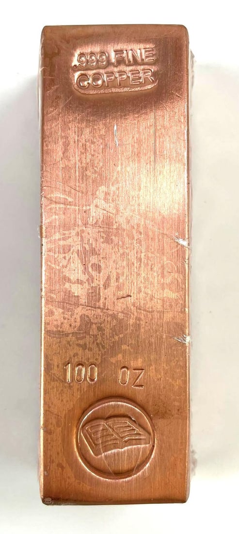 100 oz .999 Fine Copper Bar Bullion Ingot Large Heavy Copper Bar (1 of 2)