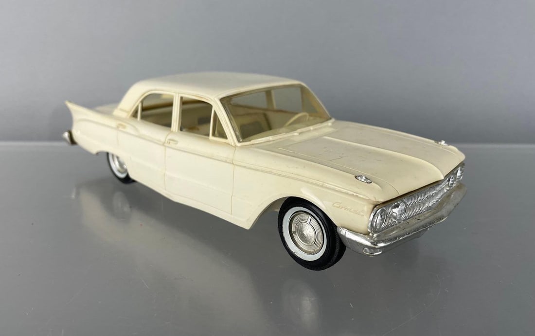 1960 Mercury Comet 4 Door Dealership Promo Car: Cream and gray interior, coaster, warp and discoloration