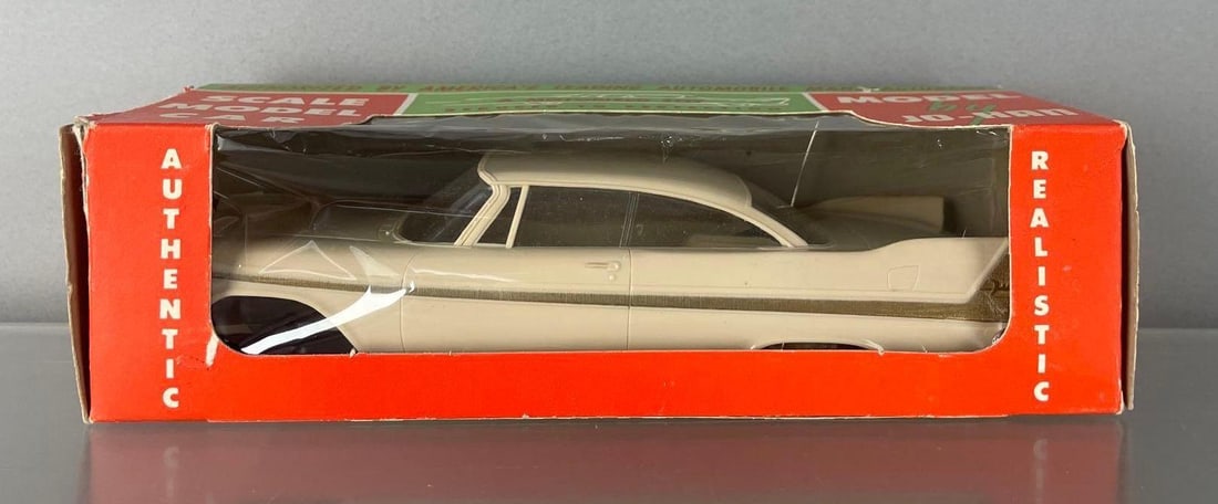 Jo-Han 1958 Plymouth Fury Hardtop Dealership Promo Car: Tan, incorrect box, bad wheels, friction