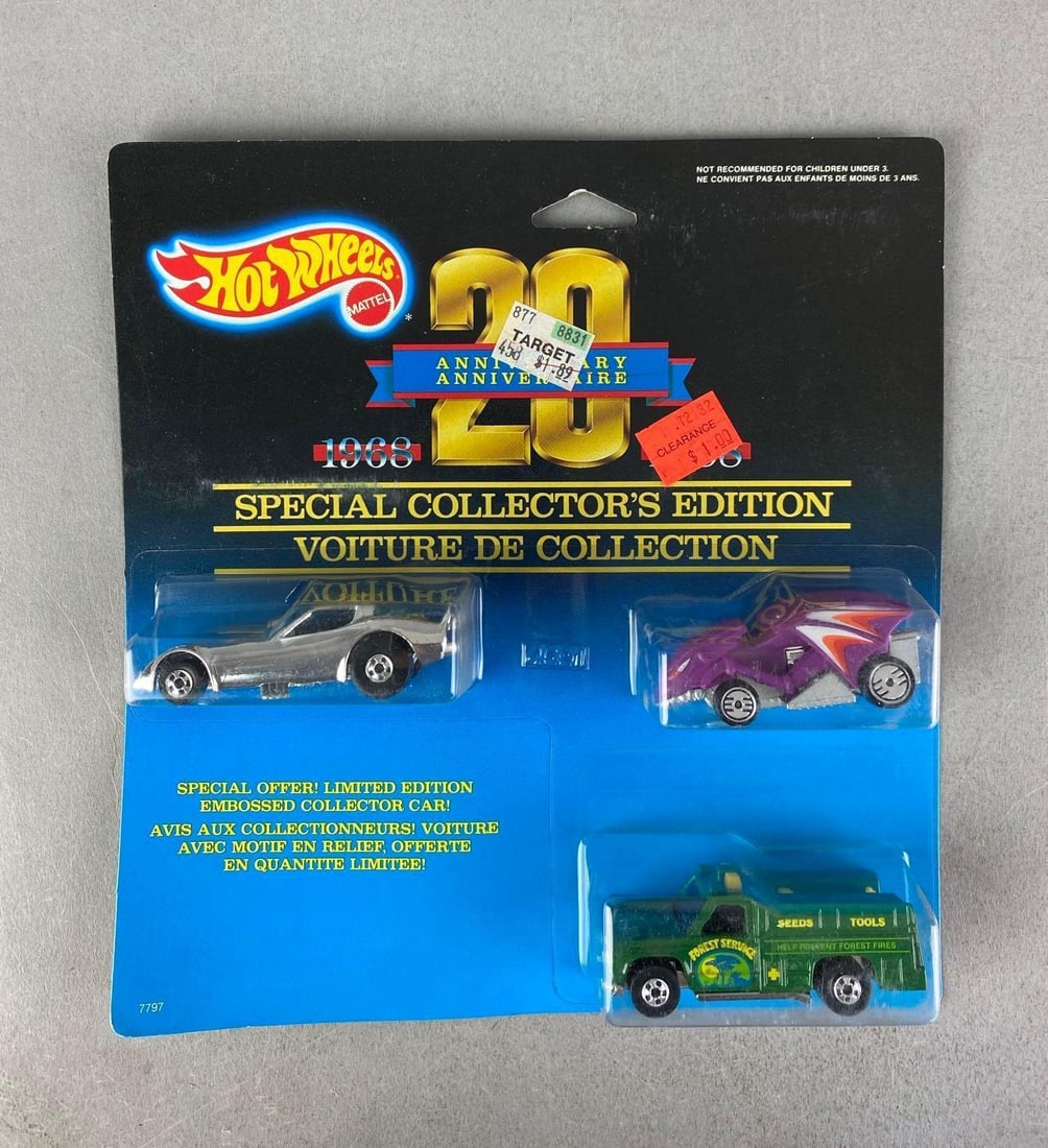 1987 Mattel Hot Wheels 20th Anniversary Die-Cast Car Gift Pack: Sealed, limited edition