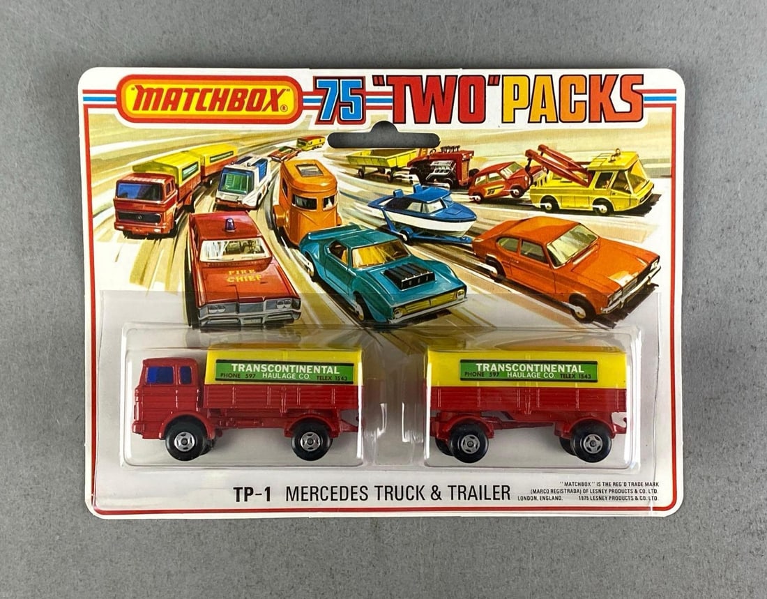 1975 Matchbox 75 Two Packs Mercedes Truck and Trailer (1 of 2)