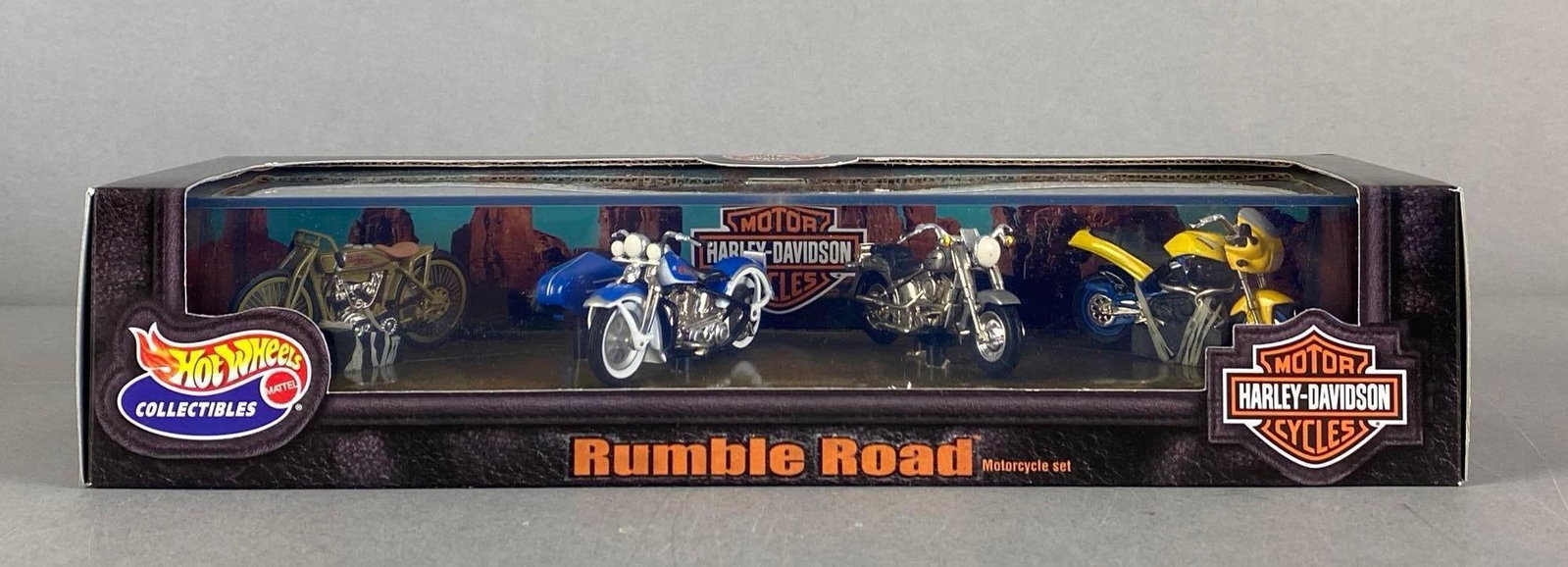 1999 Mattel Hot Wheels Harley-Davidson Motor Cycles Rumble Road Gift Pack: Sealed, die-cast