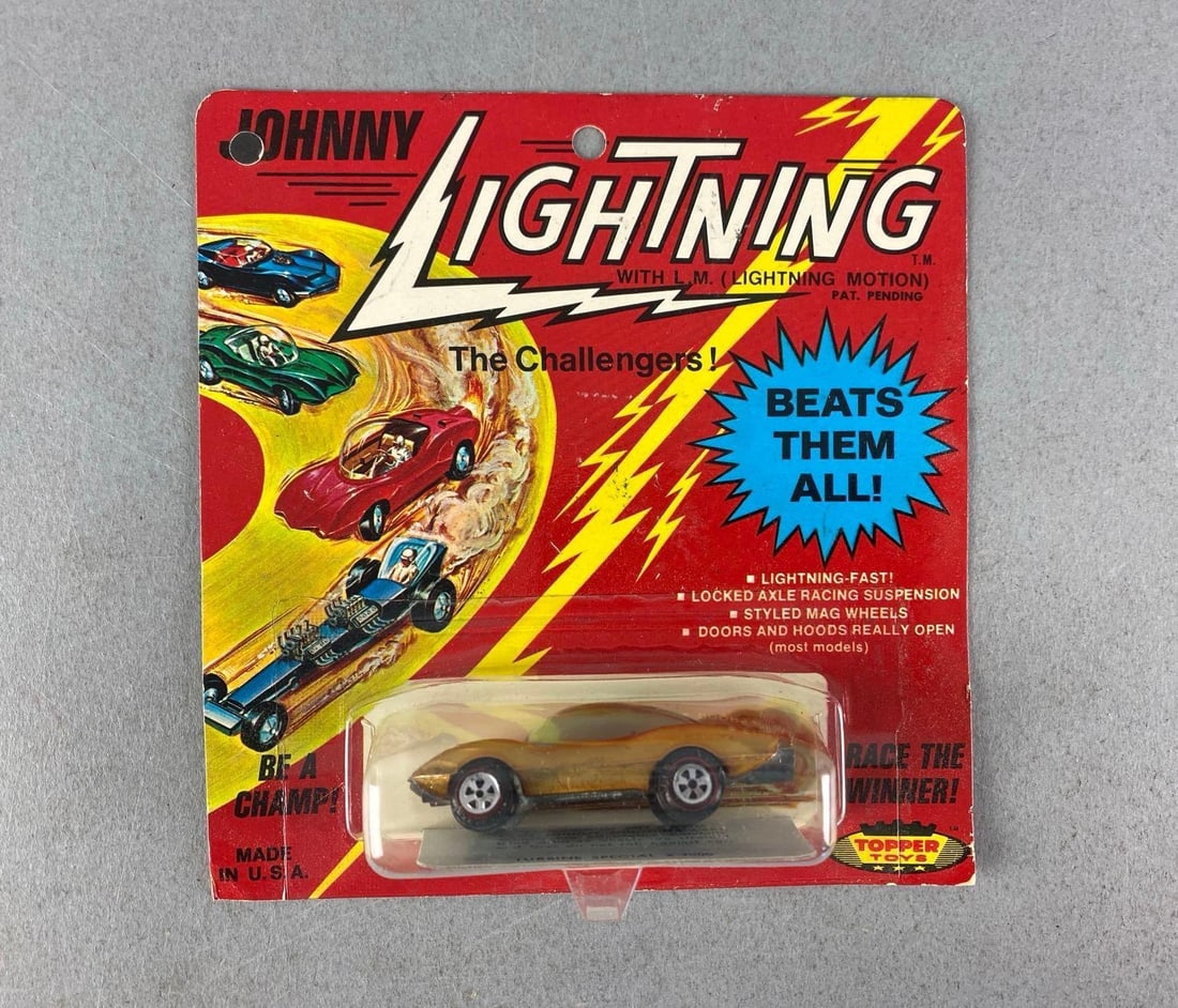 Vintage Topper Toys Johnny Lightning Turbine Special X-2000: Sealed, die-cast, orange metallic paint