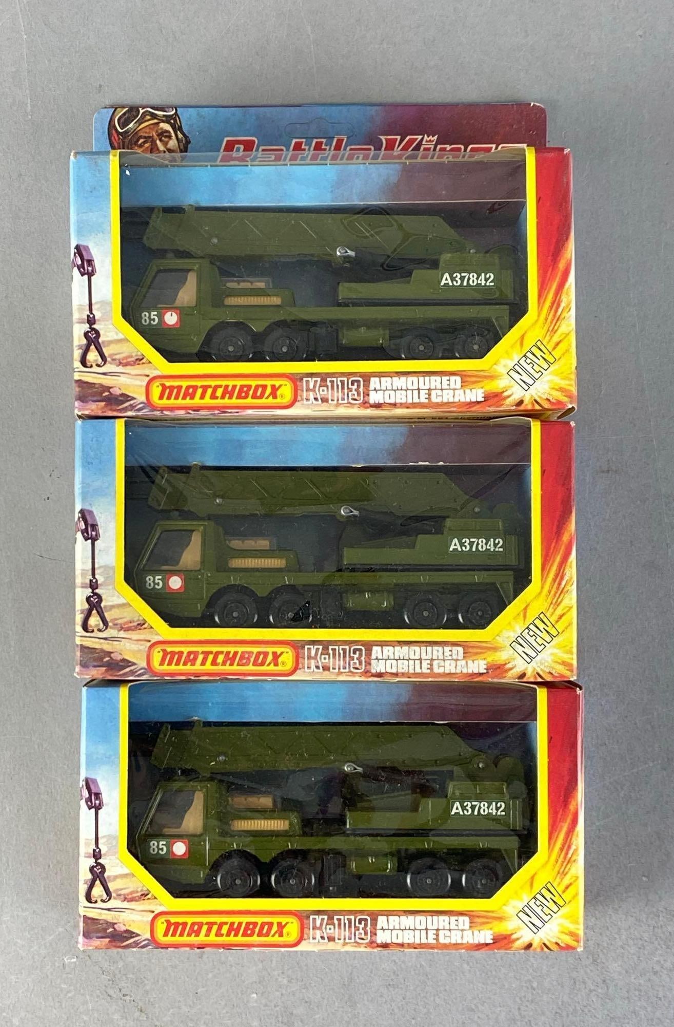 Group of 3 1975 Matchbox K-113 Armoured Mobile Crane (1 of 2)