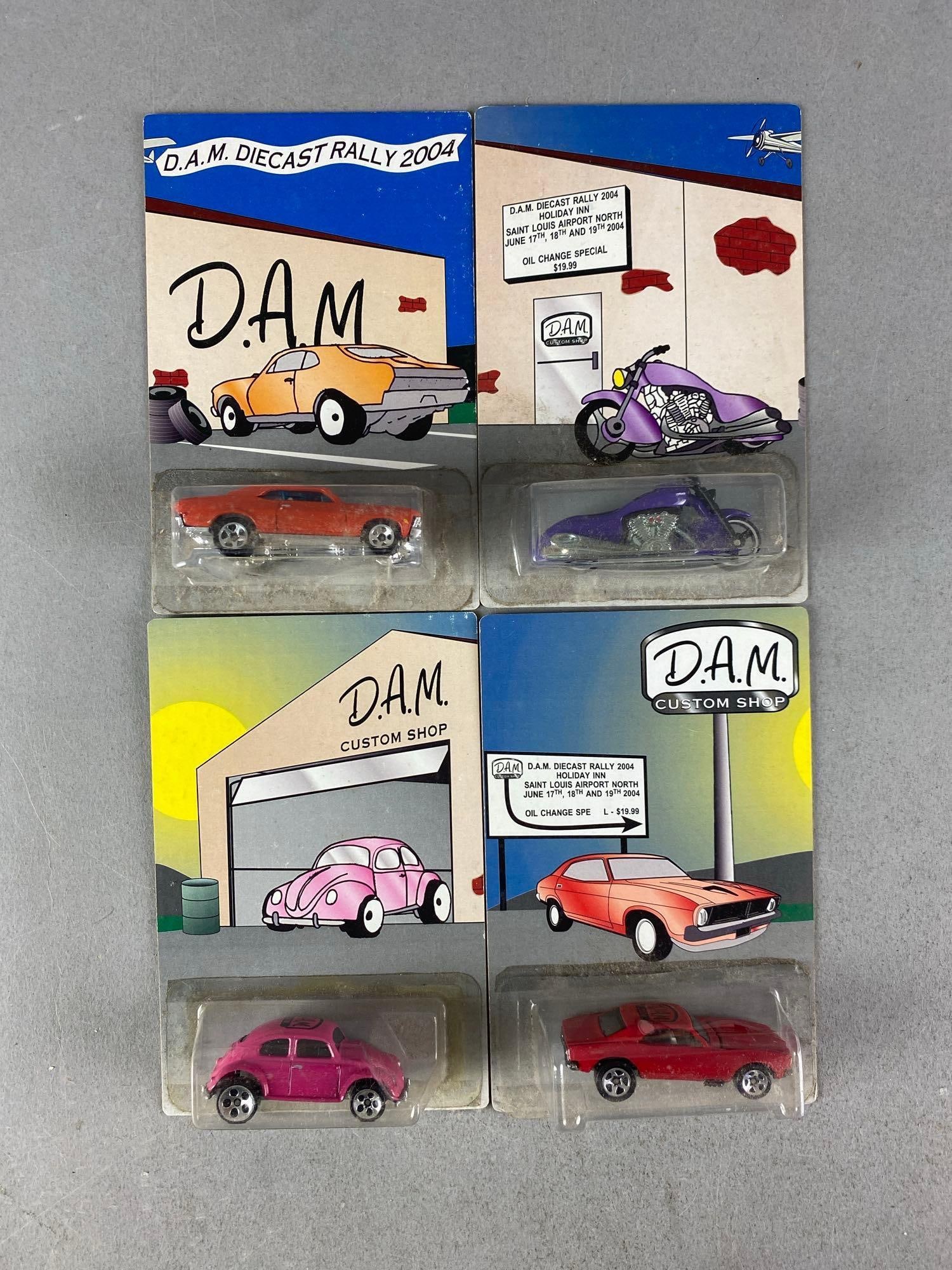 Group of 4 D.A.M. Hot Wheels LE Die-Cast Vehicles: Sealed
