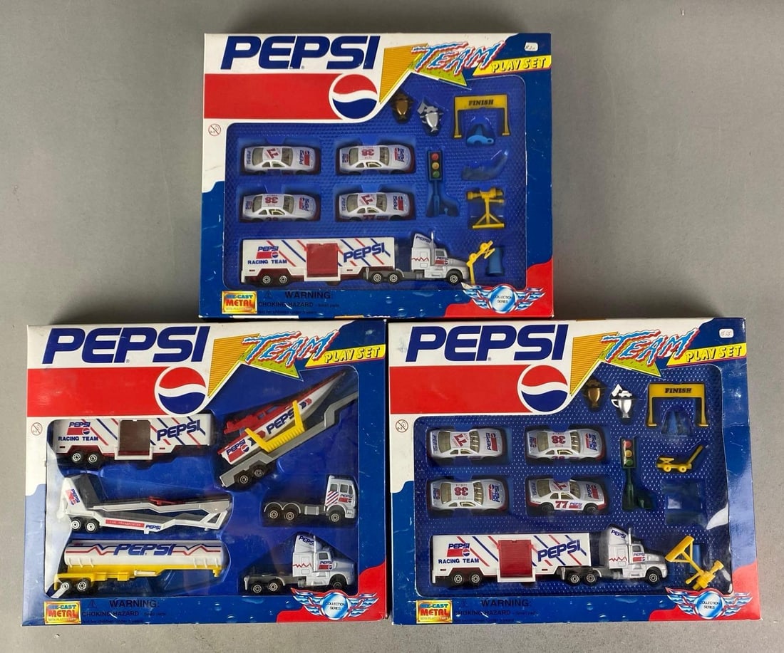 Group of 3 Pepsi Die-Cast Team Play Sets (1 of 2)